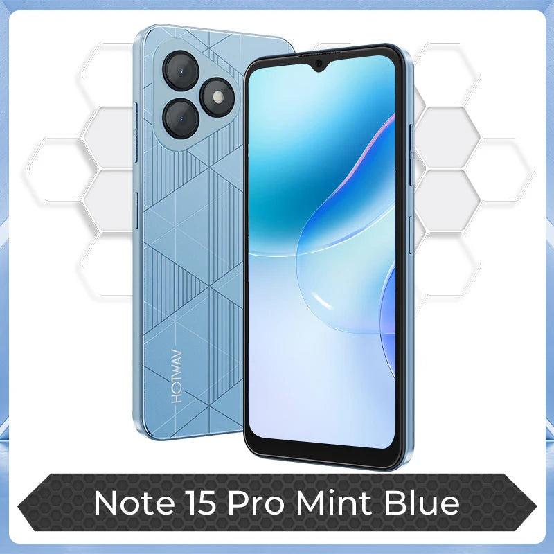 HOTWAV Note 15 Pro Mobile Phone Android 14 6.6'' HD+ 12(4+8)GB 128GB Cellphone 13MP 5160mAh 8.9mm Ultra-Thin Smartphone