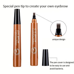 5 Colors 1pc Eyebrow Pen Waterproof 4 Split Tip Eyebrows Pen Eyebrow Tattoo Pen Waterproof Liquid Black Eyebrow Makeup Pencil