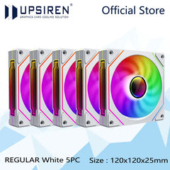 مروحة هيكل الكمبيوتر UPSIREN UF-1 PRISM 4 PRO 12 سم ARGB 4 Pin PWM مروحة تبريد هادئة 12 فولت حجم هواء كبير 45.2 CFM / 600-1500 دورة في الدقيقة