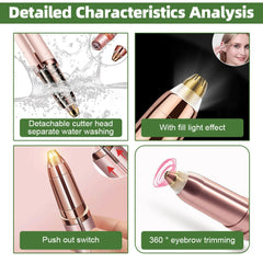 Mini Eyebrow Trimmer Multifunctional Hair Removal Safety Portable Electric Battery Electric Trimmer Automatic Trimmer for Facia