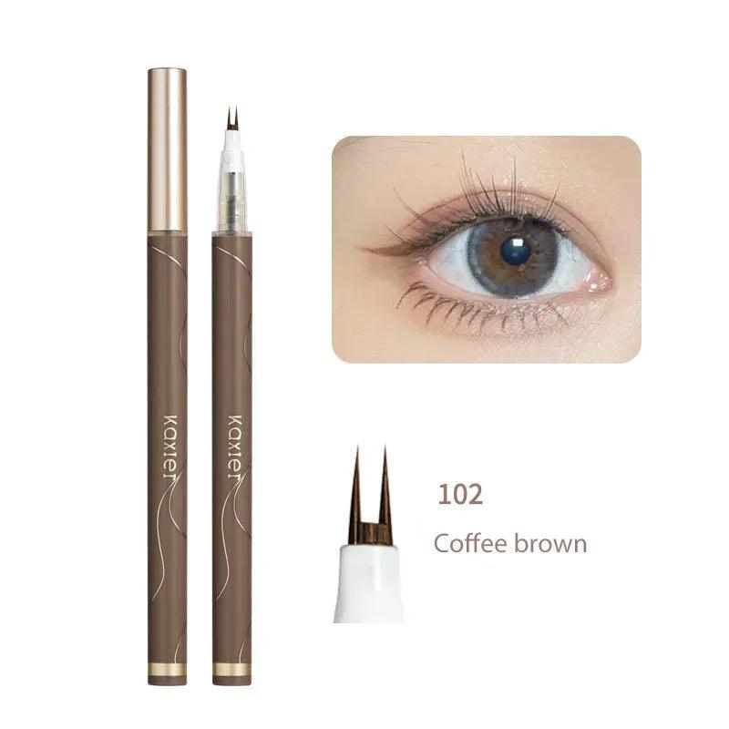 Coffee brown liquid eyeliner pencil with ultra-fine tip