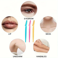Facial Hair Removal Tool with Easy Grip Handle  Multifunction Eyebrow Razor Kit - Precise Trimming, Shaping,5/6/12Pcs