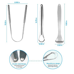 1pcs/2pcs/3pcs Metal Tongue Scraper Cleaner for Adults & Kids, Portable Stainless Steel Tongue Scrapers Brushes for Removing