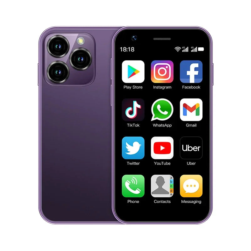 هاتف SOYES XS16 Mini 4G LTE صغير الحجم، ذاكرة وصول عشوائي 3 جيجابايت، سعة تخزين 64 جيجابايت، نظام تشغيل Android10.0، شاشة 3 بوصات، كاميرا 5 ميجابكسل، شريحتي اتصال، متجر Play، واتساب