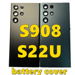 Original Used S22 Ultra Back Glass Cover For Samsung S22U 5G , SM-S908 Glass Battery Cover Door Back Housing Rear Case 90%New