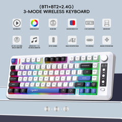 2025 New HXSJ L400 81-key 3 mode gaming wireless keyboard ergonomic Rgb backlit portable membrane keyboard wireless for laptop