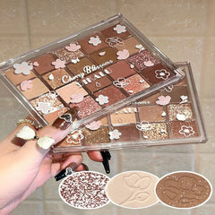DIKALU Evening Cherry Dance Eyeshadow Tray 20 Color Large Plate Pearl Matte Bright Milk Tea Color Affordable Spring