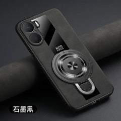 Case for Xiaomi Poco X7 pro magnetic ring holder luxury silicone sheepskin leather plexiglass Pu premium shockproof back cover