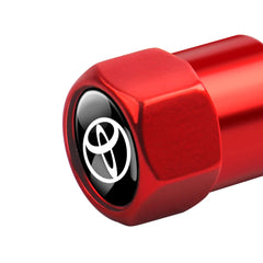 4PCS Car Badge Wheel Tires Valve Caps Metal Tyre Dust Covers For Toyota Fortuner Chr Verso Prius Hiace Trd Yaris Corolla Camry