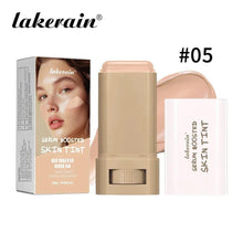 Serum boosted skin tint foundation stick, shade #05; light beige stick with packaging.