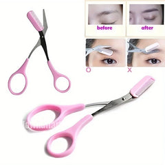 1pc Comb Eyebrow Scissors Professional Precision Eyebrow Trimming Scissors Hair Removal Beauty Tools。