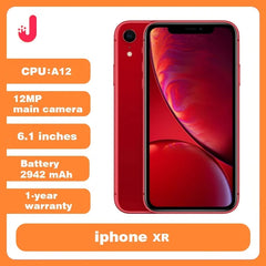 هاتف iPhone XR الأصلي بذاكرة وصول عشوائي (RAM) سعة 3 جيجابايت وذاكرة قراءة فقط سعة 64 جيجابايت/128 جيجابايت/256 جيجابايت، مفتوح الهوية بخاصية التعرف على الوجه NFC، هاتف ذكي يدعم تقنية 4G LTE، بشاشة 6.1 بوصة، سداسي النواة، iphonexr