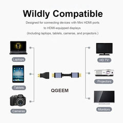 محول QGeeM MINI HDMI ذكر إلى HDMI أنثى محول HDMI إلى MINI HDMI 1080 P 2K 4K لأجهزة الكمبيوتر الصغيرة HDTV HD CAMERA 5504