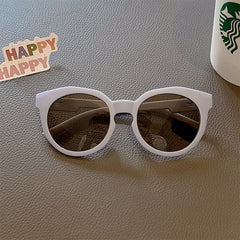 2023 New Kids Cute Checker Panel Color Round UV400 Sunglasses Baby Girls Outdoor Sun Protection Sunglasses Children Sun Glasses
