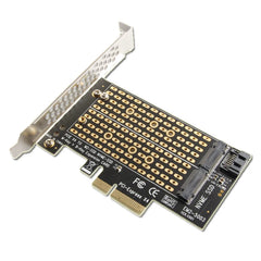 محول PCIE إلى SSD M2 M.2 NVME M Key إلى PCI Express 4.0 X4 + M2 SATA B Key إلى بطاقة Riser SATA3.0 لـ 2230 2242 2260 2280 M2 SSD