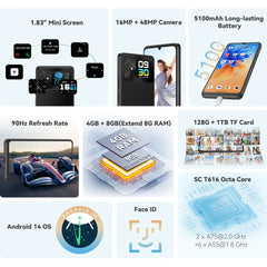 [العرض العالمي الأول] هاتف Cubot A20 الذكي بنظام Android 14 12 جيجابايت (4 جيجابايت + 8 جيجابايت ممتدة) + 128 جيجابايت 90 هرتز 6.745 بوصة عالية الدقة + شاشة Face ID 5100 مللي أمبير في الساعة هاتف محمول