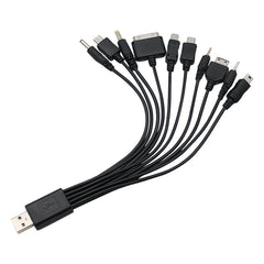 كابل شاحن الهاتف المحمول متعدد المنافذ من USB إلى كابل USB 10 إلى 1 لأجهزة Samsung وXiaomi وHuawei وGoogle وOPPO وVivo