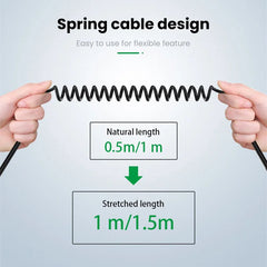 كابل صوت قابل للسحب من OLAF USB C إلى 3.5 مم لسيارة iPhone 15 كابل AUX بمقبس 3.5 مم إلى كابل مكبر صوت بمحول الكوع