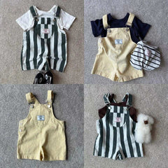 HY2621 Korean Style Infant Toddler Clothing Boys Girls Summer Fashion Washed Overalls Short Pants Korean Version Casual Trousers