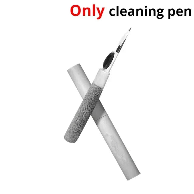 Only cleaning pen with textured gray grip and white tip