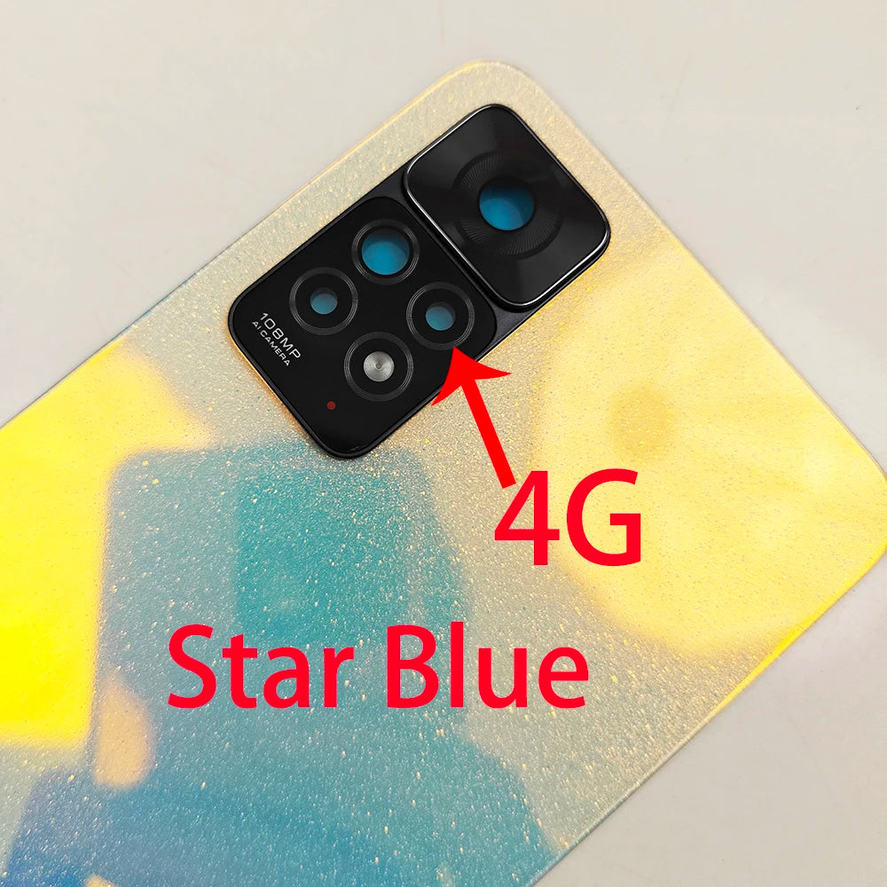 For Xiaomi Redmi Note 11 Pro 4G 5G , A+ Glass Back Rear Housing Cover 11E Pro Back Door Replacement Hard Battery Case
