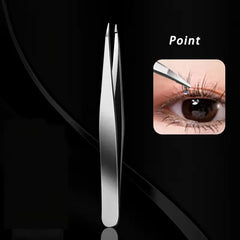 4 pcs Tweezers Set - Professional Tweezers For Eyebrows - Great Precision For Facial Hair, Splinter And Ingrown Hair Removal Wit