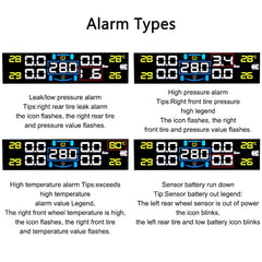 Tire Pressure Monitoring System Temperature Warning New C External Battery Version Sensors Solar TPMS Car Tyre Pressure Monitor