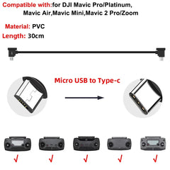 Data Cable OTG Remote Controller to Phone Tablet Connector USB TypeC IOS Extend for DJI MINI 4K/2/3 Pro/SE/Pro/Air/Mavic 2/3