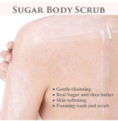 350ml Face&Body Scrub Deep exfoliates to remove dead skin cells Rich in shea butter to nourish dry skin Leaves skin silky smooth