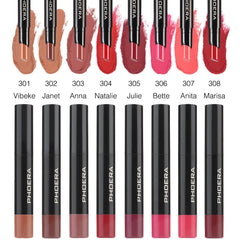 PHOERA 8 Colors New Lipstick Matte Long Lasting Lip Tint Waterproof Non-stick Cup Lip Glaze Red Lip Makeup Beauty Cosmetics