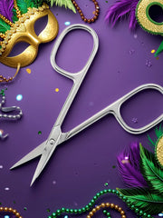 Extra Fine Curved Eyebrow scissors Professional Manicure Tool, Durable Stainless Steel with Precision Secondary Blade