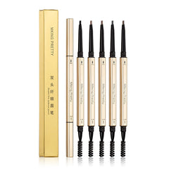 Double Head Eyebrow Pencil 5 Colors Brown Long Lasting Waterproof Ultra Fine Eye Brow Pen Luxury Gold Cosmetic