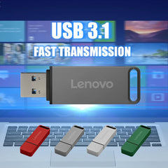 محرك أقراص فلاش USB من لينوفو بسعة 64 تيرابايت، USB3.2، نقل فائق السرعة، محرك أقراص محمول بسعة 16 تيرابايت، محرك أقراص فلاش USB مقاوم للماء