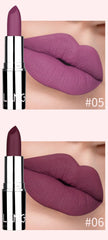 أحمر شفاه Langmani Silver Tube Matte Lipstick Non Staying Cup Makeup أحمر شفاه متوفر بـ 8 ألوان
