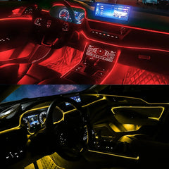 2/3M Car Interior RGB LED Light Strip Ambient Neon Invisible Light USB Fiber Optic Atmosphere Lamp support APP Control