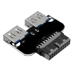 Female Motherboard Adapter USB 3.0 19 20 Pin Socket to Dual USB 3.0 A Splitter Anti-Interference Ability Stability