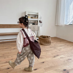 7030-1 Children Pants autumn boys and girls loose leg pants children harem cotton printed pants girl's pants