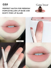 قلم تحديد الشفاه Nude Lip Liner Gege Bear Matte Velvet Lip Liner يدوم طويلاً ومقاوم للماء وقلم رسم خط الشفاه