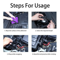 15M Heat-resistant Adhesive Cloth Fabric Tape For Car Auto Cable Harness Wiring Loom Protection Mute To Eliminate Abnormal Noise
