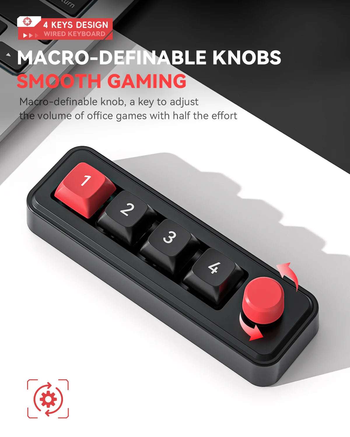 Mechanical Keyboard Macro Programming Keyboard RGB Mini Hot Swap 4 Keys 1 Knob Wired Hot Swap Macro Gaming Mechanical Keyboard