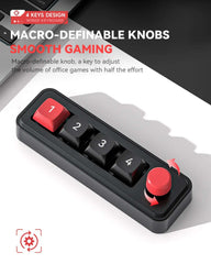 Mechanical Keyboard Macro Programming Keyboard RGB Mini Hot Swap 4 Keys 1 Knob Wired Hot Swap Macro Gaming Mechanical Keyboard