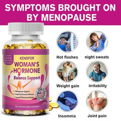 Menopause Support Supplement for Women - Relieves Fatigue, Bloating, Hot Flashes, Mood Swings - Supports PMS, PMDD, PCOS