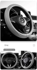 Napa Leather Perforated Patchwork Car Steering Wheel Cover, Non-slip, Breathable, Universal 15 Inch (Approx. 38cm)