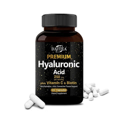 Hyaluronic Acid Supplement 250 Mg with Biotin and Vitamin C-3-in-1 - Skin Moisturization, Joint Lubrication, Hair and Eye Health