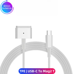 كابل شحن سريع USB Type-C إلى Magsafe1 و2 برأس مغناطيسي L / T لأجهزة MacBook Air / Pro