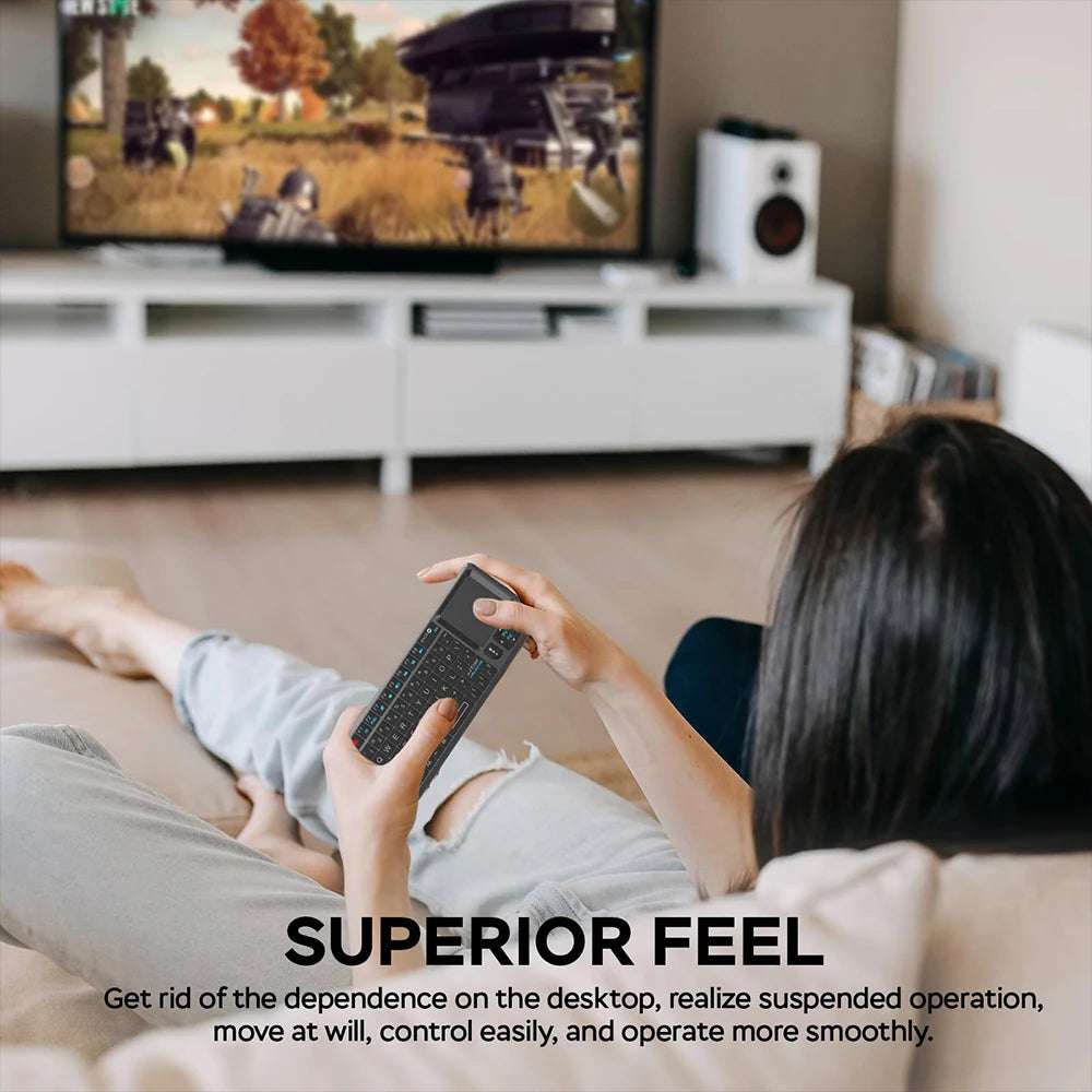 Mini Wireless Keyboard A8 Remote Control 2.4G 7 Color Backlit Portuguese Arabic Russian Touchpad Air Mouse for Android TV Box