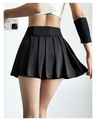Sports short skirt women summer anti-walk yoga pants running fitness clothes quick dry breathable high waist pleated skirt