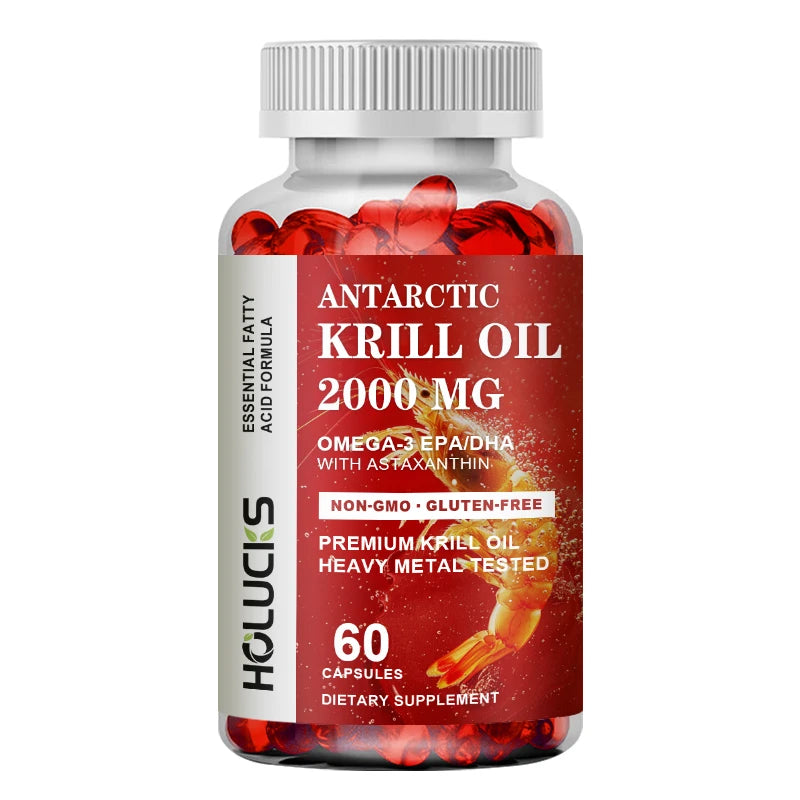 Antarctic Krill Oil - (Double Strength) Contains Phospholipids, Rich in Natural Extracts of EPA and DHA, Brain and Joint Health