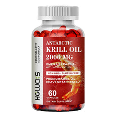 Antarctic Krill Oil - (Double Strength) Contains Phospholipids, Rich in Natural Extracts of EPA and DHA, Brain and Joint Health