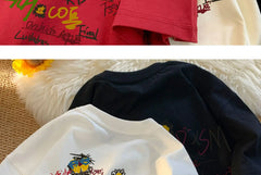 ex Pure Cotton ort Sve T-irt fiti Letter Print Casual Faionable UV Protection Coating Tag Removed Clothing